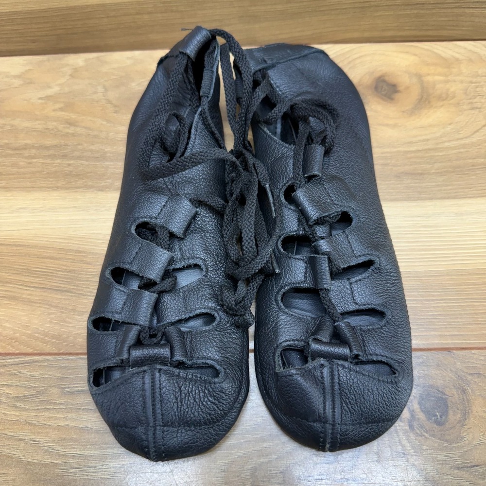 Antonio Pacelli Irish Dance Shoes Womens 5 Black Leather Tie Flats